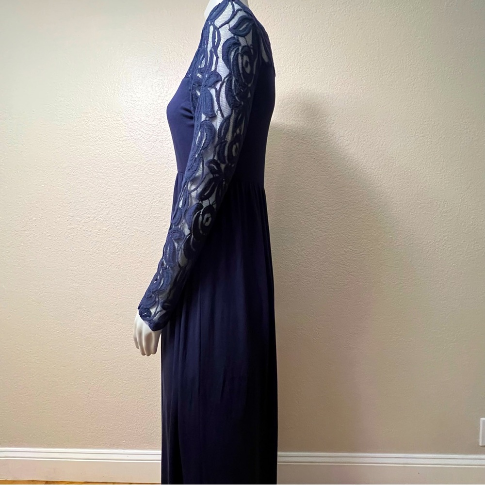 Pink Blush Navy Blue Lace Maxi Dress - Picture 7 of 16